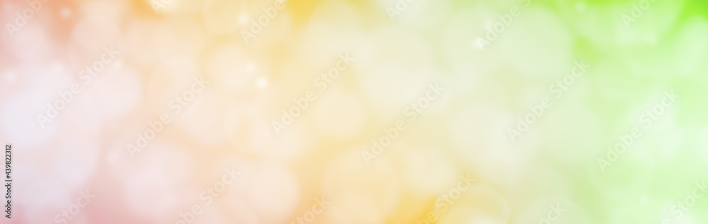 Wall mural abstract summer background with colorful light bokeh background banner