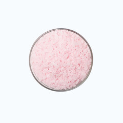 Obraz na płótnie Canvas Himalayan pink salt in bowl on white background