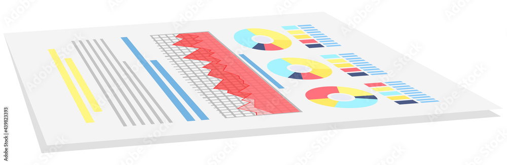 Poster visualize with business analytics. work with statistical data analysis, changing indicators. analyze