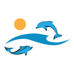 Fototapeta premium Dolphin, vector artwork