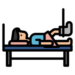 Patient with splint on the bed