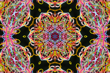 Abstract pattern of colorful threads with 3D effect