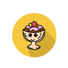Cute, minimalistic, simple, cute ice cream graphic vector illustration great for food icons or logos.