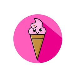 Cute, minimalistic, simple, ice cream graphic vector illustration great for food icons or logos.