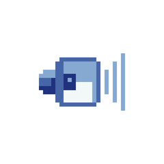 Audio speaker volume. Sound button retro vintage 80s pixel art style icon element design for logo mobile app, web, sticker. Isolated abstract vector illustration. 8-bit sprite. 