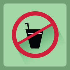 Modern no drinking flat icon with shadow effect,vector design