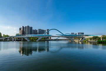 Scenery of Jiaomen Bridge in Nansha, Guangzhou, China