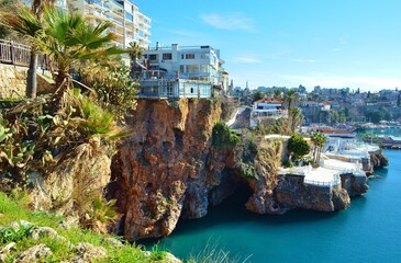 view of the city from the sea in Antalya 