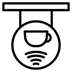 Caf� with wifi sign