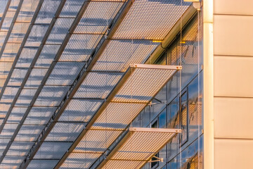 facade of an administrative building in the morning light