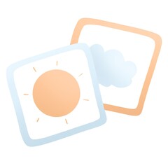 cards with sun and cloud