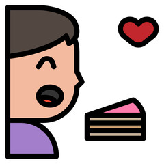 Boy loves cake