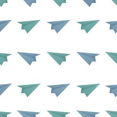 pattern with paper planes on white background