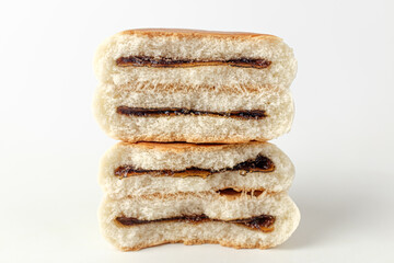 Honey hotteok on a white background
