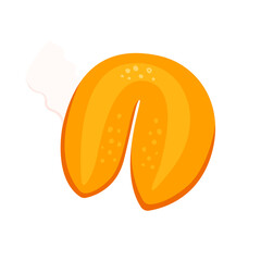 Flat vector cartoon illustration of fortune cookies. Isolated drawing on a white background.