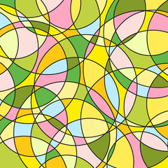 Fototapeta premium Stained-glass window. Pattern with lines and waves. Universal texture. Dinamic geometric background. Colored wallpaper. Print for polygraphy, t-shirts and textiles. Decorative style. Line art creation