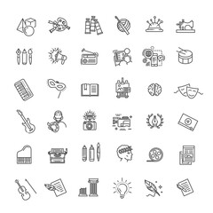 Line Arts Icons set. Vector linear icons