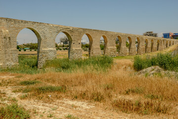 Ancient Roman aqueduct at Larnaca in Cyprus