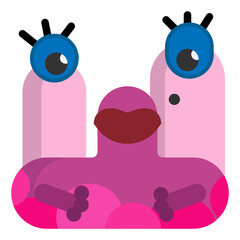 Lady big eyes monster icon