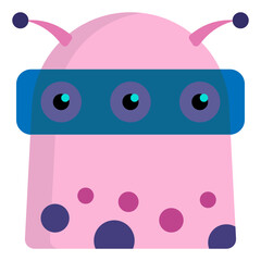 Glassed Triple eyes monster icon 