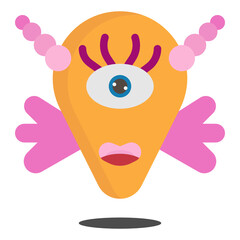 Double horns flying monster icon