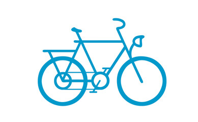Blaues Fahrrad Icon seitlich als Grafik