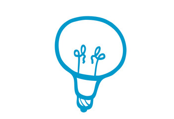 Kaputte Glühbirne als Icon und Symbol