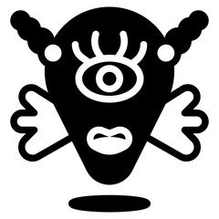 Double horns flying monster icon