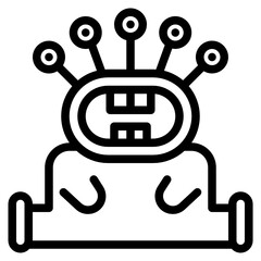 Baby penta eyes monster icon