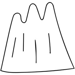 hand drawn volcano line icon