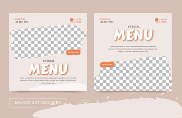 Social media template for food drink restaurant menu promo