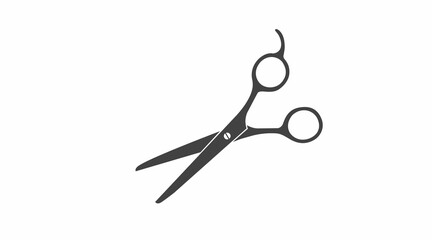 Hairdesser Scissors. Vector flat black and white isolated illustration of scissors
