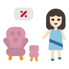 An interior salegirl