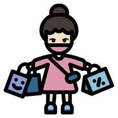 A shopping girl in new normality