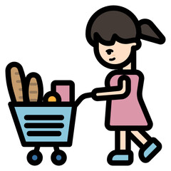A woman shopping in grocery store