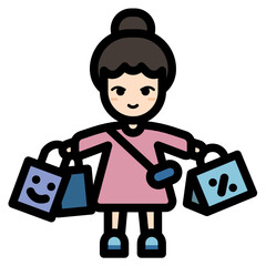 A woman with shopping bag