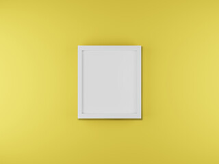 white frame on yellow wall