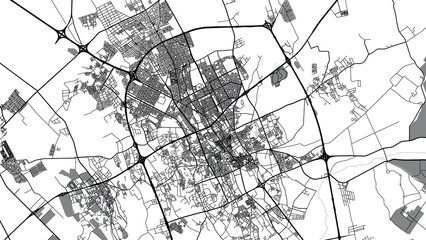 Urban vector city map of Buraydah, Saudi Arabia, Middle East