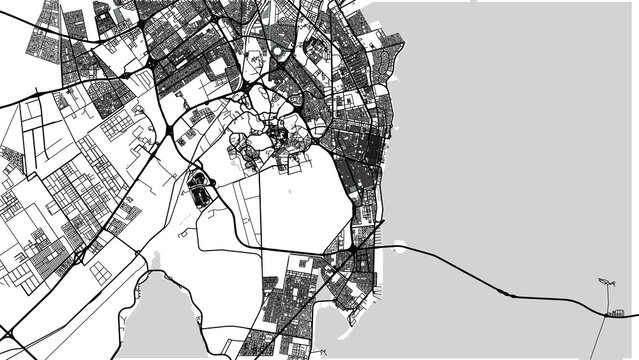 Urban vector city map of Khobar, Saudi Arabia, Middle East