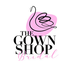 The bridal gown shop logo with elegant one line swan