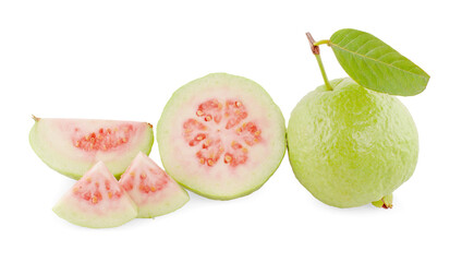 Guava Slice (tropical fruit) on white background