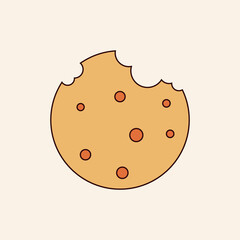 Cookies icon. Bakery icon. Simple, flat, outline, brown. Vector