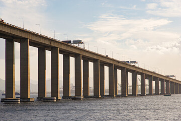 Rio - Niteroi Bridge Crossing the Guanabara Bay and Connecting Rio de Janeiro and Niteroi