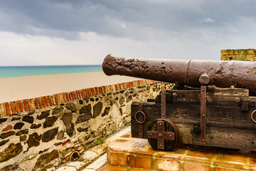 Old cannon at Sohail castle in Fuengirola, Spain