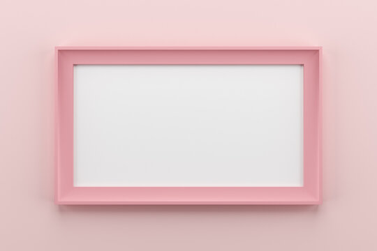 Pink frame on a pink background. 3D rendering.