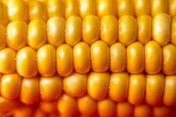 corn grains close up. Yellow ripe corn