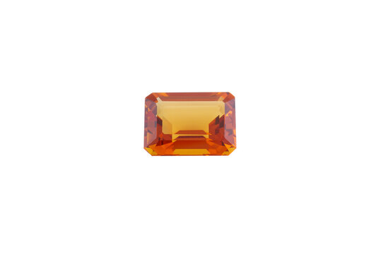Octagonal citrin isolated on a white background