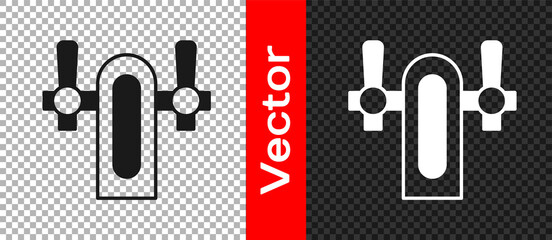 Black Beer tap icon isolated on transparent background. Vector