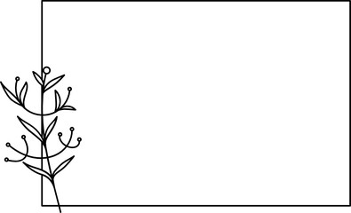 Fototapeta premium Wildflower Square frame line art illustration