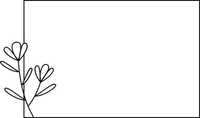 Obraz premium Wildflower Square frame line art illustration